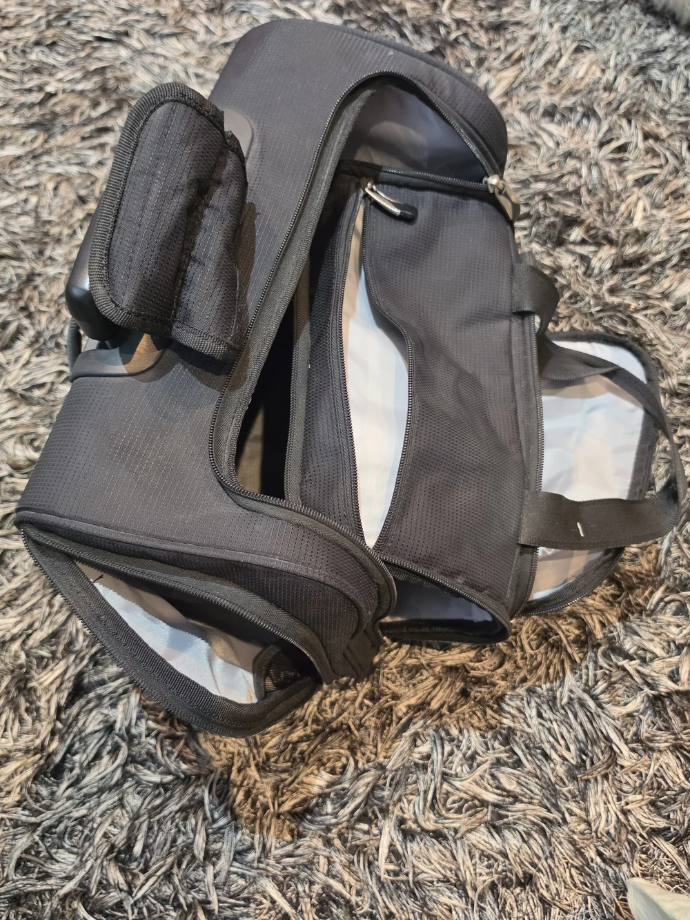 Black Rolling Travel Tote with Telescopic Handle